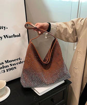 Stylish Versatile Brown Zircon Large Capacity Satchel Bag Handbag