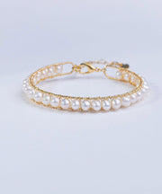 Stylish White Ancient Gold Pear Bangle