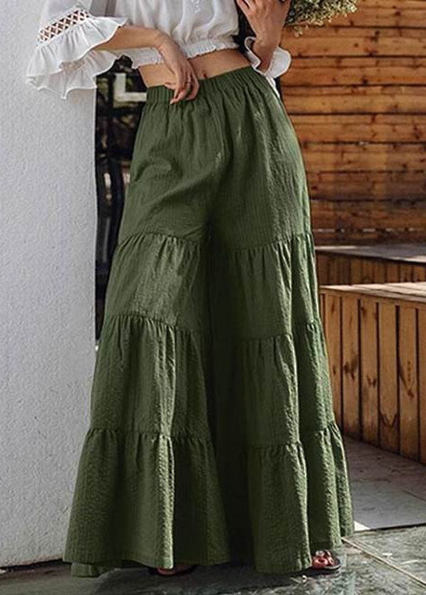 Tea Green Pleated Hakama Pants Skirt