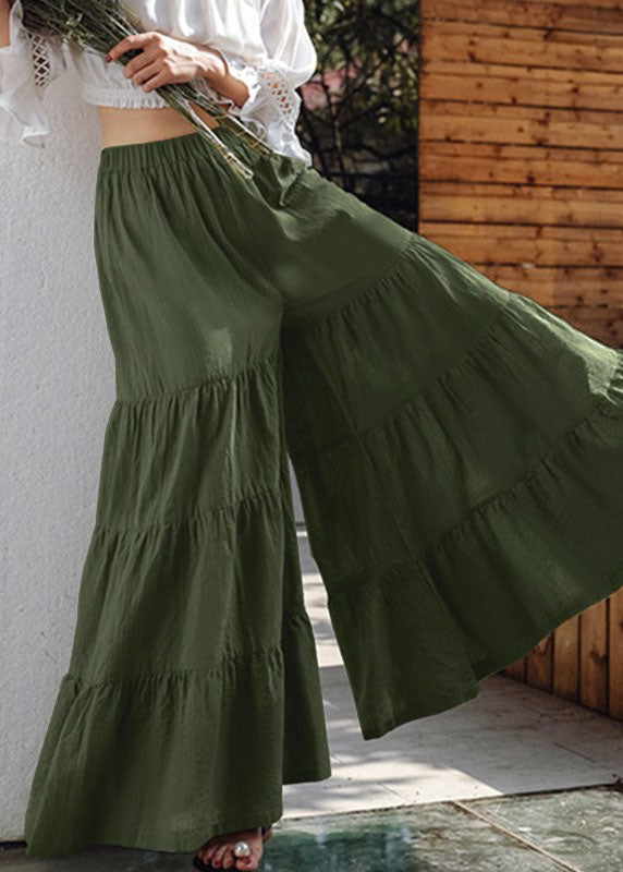 Tea Green Pleated Hakama Pants Skirt