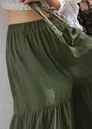 Tea Green Pleated Hakama Pants Skirt