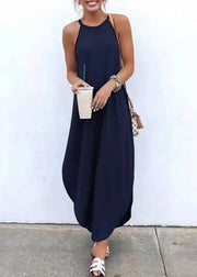 Summer Grey Strap Sleeveless Irregular Party Maxi Women Dress