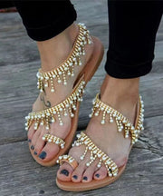 Summer New Roman Handmade Beaded Flat Sandals