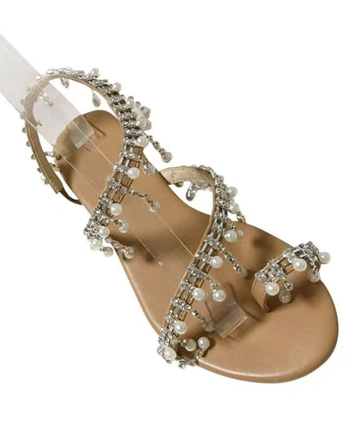 Summer New Roman Handmade Beaded Flat Sandals