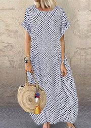 Summer Gray plaid Print Short Sleeve Plus Size Dress