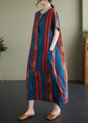 Tangerine Patchwork Loose Maxi Dress Summer