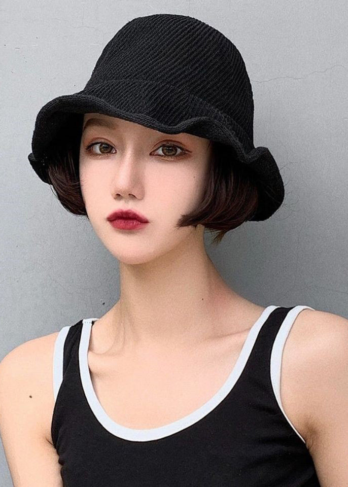 Unique Black Cozy Cloche Hat Summer