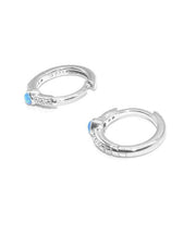 Unique Blue Sterling Silver Zircon Stud Earrings