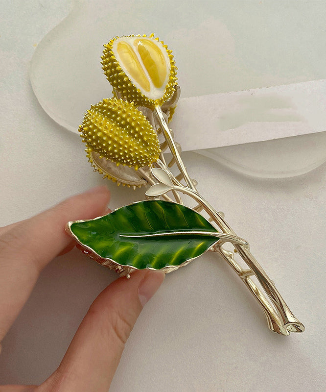 Unique Colorblock Alloy Durian Leaf Shark Hairpin