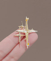 Unique Colorblock Alloy Zircon Painting Oil Star Brooches