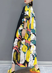 Unique Colorblock Asymmetrical Print Original Design Cotton Dresses Summer