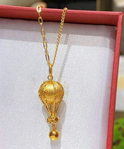 Unique Gold Adjustable Hot Air Balloon Pendant Necklace