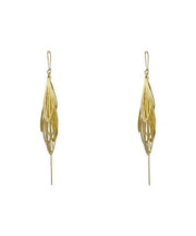 Unique Gold Copper Tassel Drop Earrings