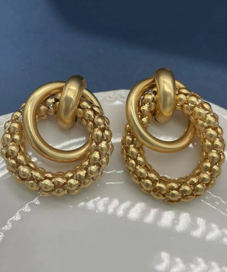 Unique Gold Sterling Silver Overgild Hoop Earrings Three Piece Set