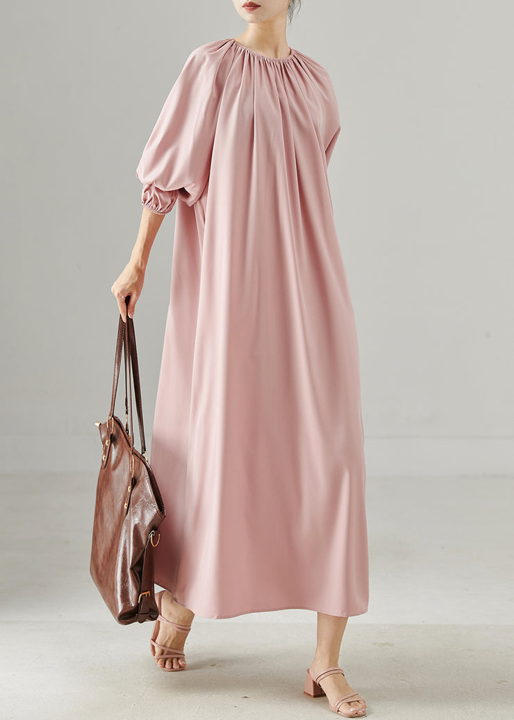 Unique Pink Oversized Cotton Maxi Dresses Spring