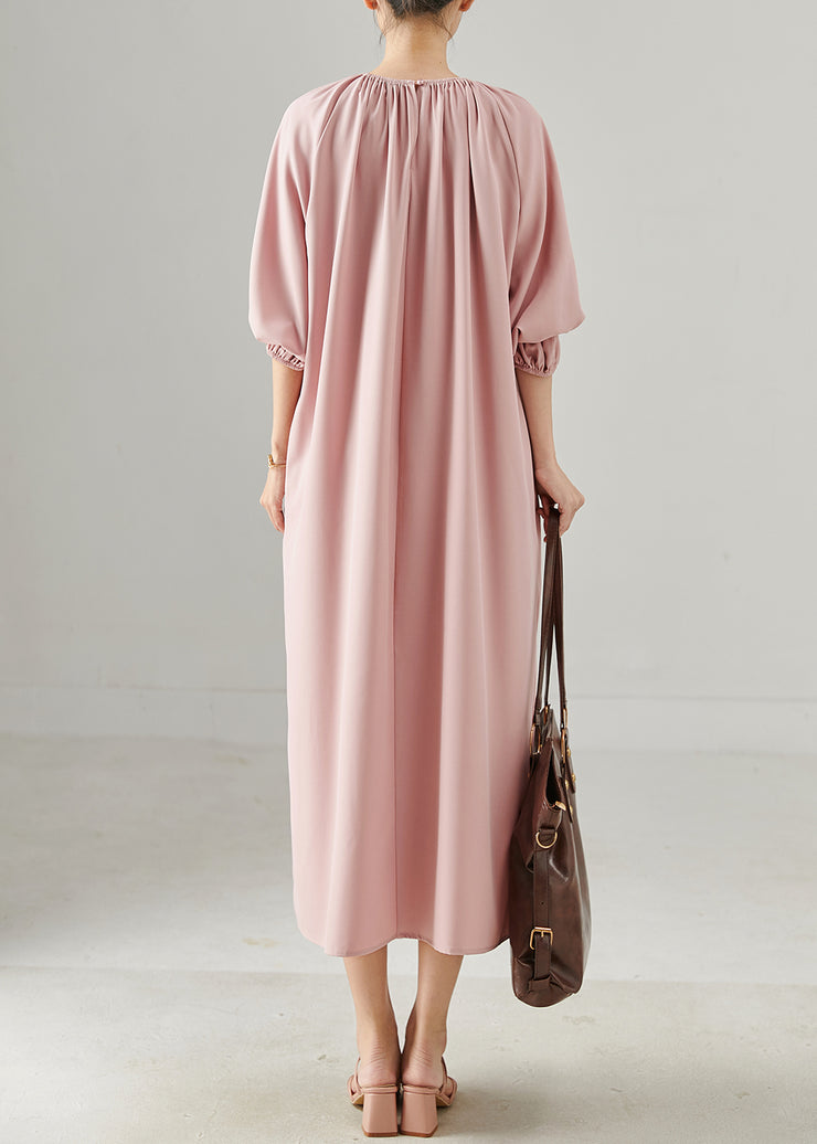 Unique Pink Oversized Cotton Maxi Dresses Spring