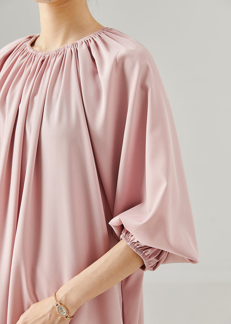 Unique Pink Oversized Cotton Maxi Dresses Spring