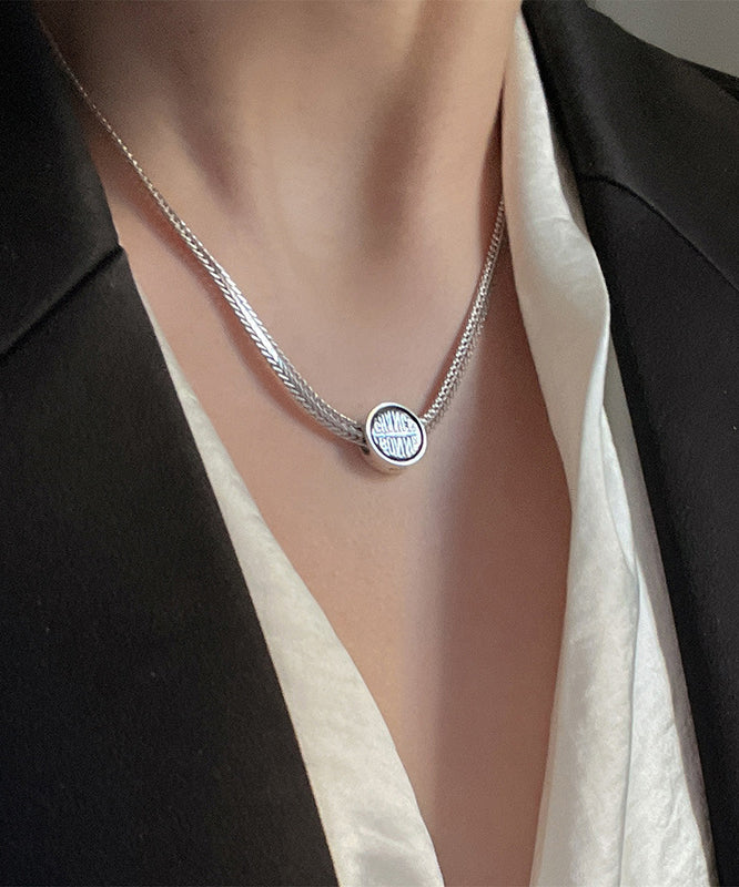 Unique Silk Sterling Silver Pendant Necklace