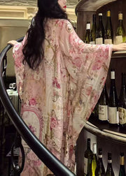 Vacation Style 2024 New Print Long Dress Batwing Sleeve