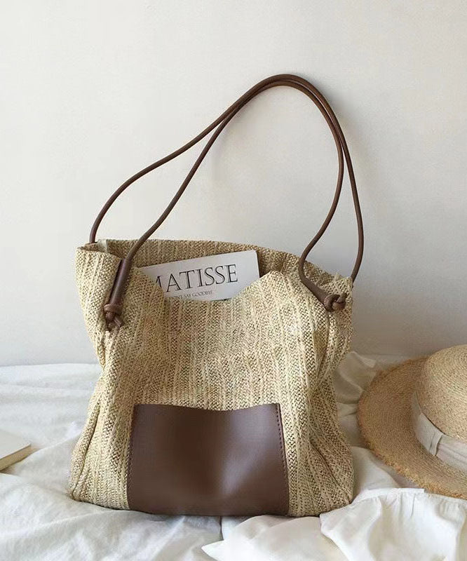 Vacation Style Large Capacity Straw Woven Shoulder Bag