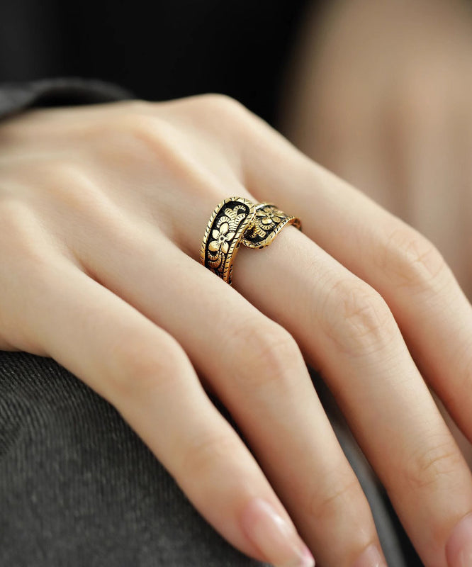 Vintage Gold Old Ancient Gold Floral Rings