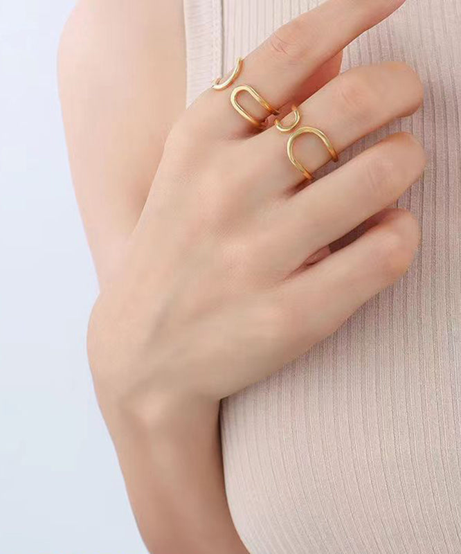 Vintage Gold Stainless Steel Rings