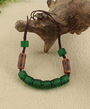 Vintage Green Hand Knitting Coloured Glaze Gratuated Bead Necklace