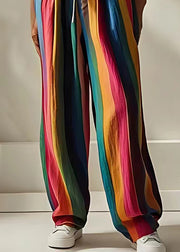 Vintage Lace Up Elastic Waist Linen Summer Pants