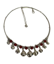 Vintage Red Alloy Agate Bell Bead Gratuated Necklace