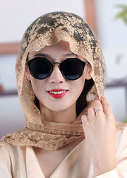 Vogue Brown Embroidery Lace Cape Hooded Hat