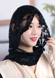 Vogue Brown Embroidery Lace Cape Hooded Hat