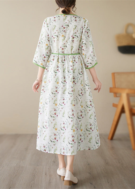 Vogue Green Print Patchwork Party Long Dress Summer