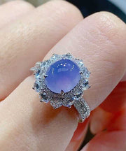 Vogue Purple Alloy Zircon Gem Stone Rings