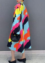 Vogue Rainbow Square Collar Button Trench Coats Fall