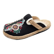 2024 Linen Floral Shoes flip flop Flats