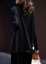 Women Black O-Neck Embroidered Button Cotton Waistcoat Sleeveless