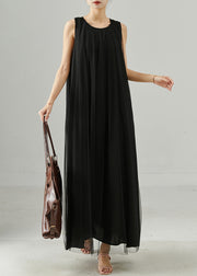 Women Black Oversized Tulle Maxi Dresses Summer