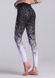 Women Black Print Slim Jogging Cotton Pants Spring