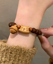 Women Brown Sandalwood Bodhi Charm Bracelet