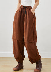 Women Coffee Oversized Corduroy Harem Pants Winter