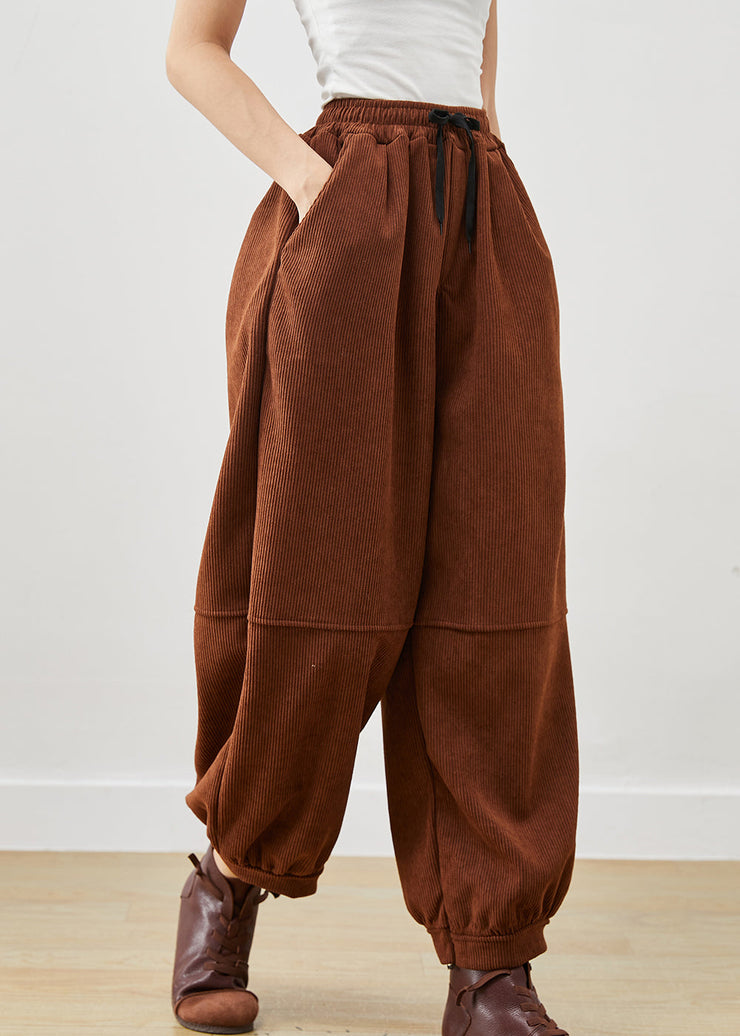 Women Coffee Oversized Corduroy Harem Pants Winter