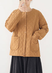 Women Ginger O-Neck Warm Button Parka Winter