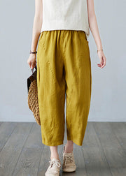 Women Ginger Patchwork Solid Crop Pants Summer