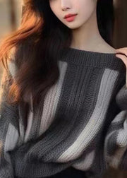 Women Grey Original Design Cozy Knit Sweater Winter