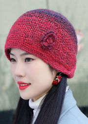 Women Handmade Peacock Blue Woolen Knit Bonnie Hat