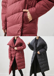 Women Mulberry Asymmetrical Warm Duck Down Puffer Jacket Winter