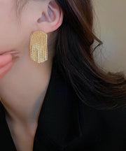 Women Silk Copper Tassel Drop Earrings