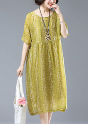 Women Yellow Embroideried Patchwork Linen Tops And Spaghetti StrapTwo Piece Set Summer