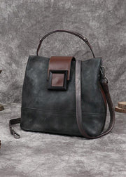 Luxy Retro  Grey  Leather Handbag Crossbody Bag