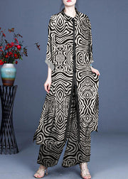 Italian Black geometry Casual Summer Chiffon Vacation Dresses